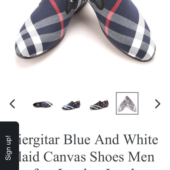 Never Worn Piergitar Plaid Men’s Loafers